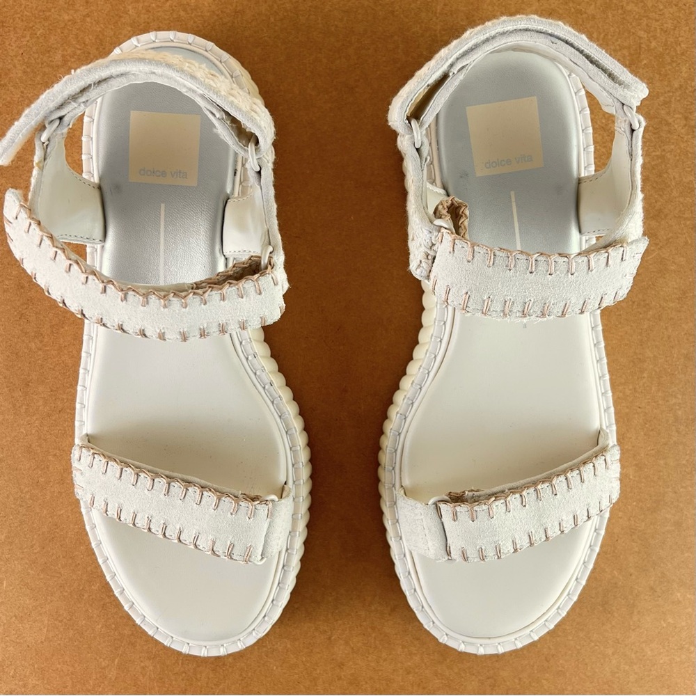 NEW DOLCE VITA IVORY PLATFORM SANDALS - Picture 11 of 13